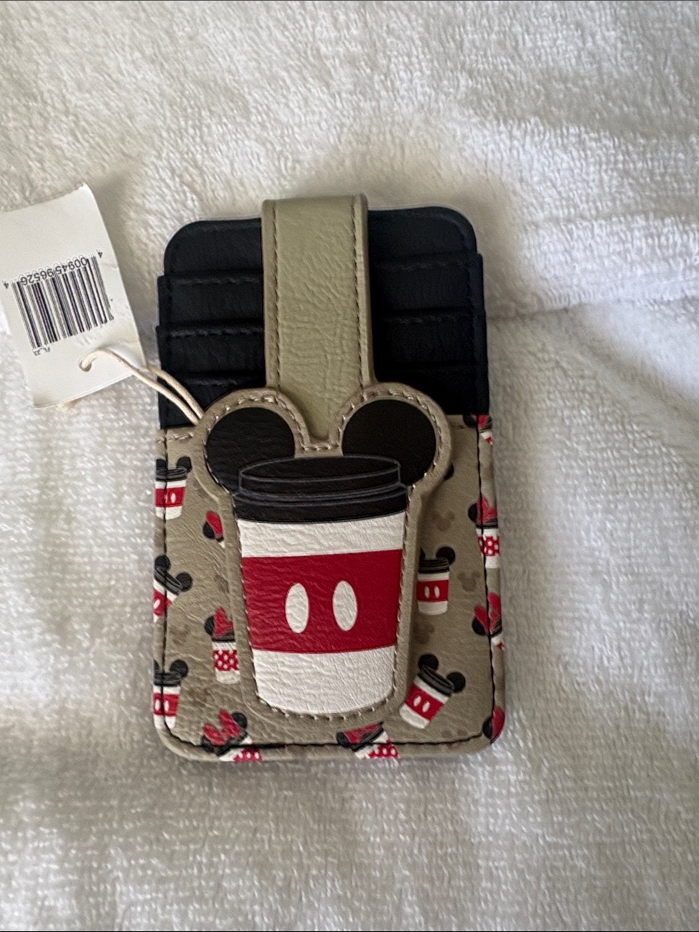 Loungefly Mickey Coffee Card Holder - Taupe, Red & Black
